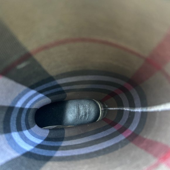 Burberry Black Rainboots Studded Cuff Leather Tall Boots - Picture 5 of 6